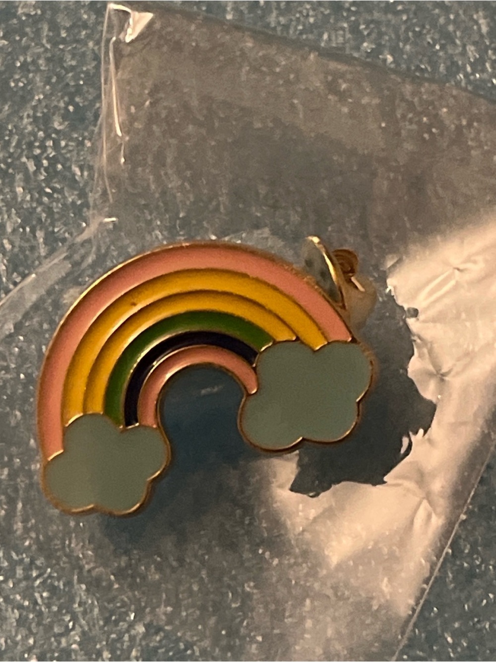 Pastel Rainbow Enamel Pin with Clouds